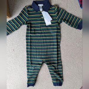 Ralph Lauren Striped Green and Yellow Onesie